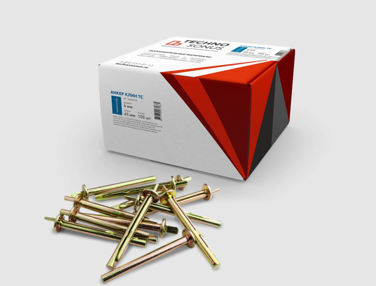 Анкер-клин Техносонус ТС 6х65 мм, 100 шт. уп